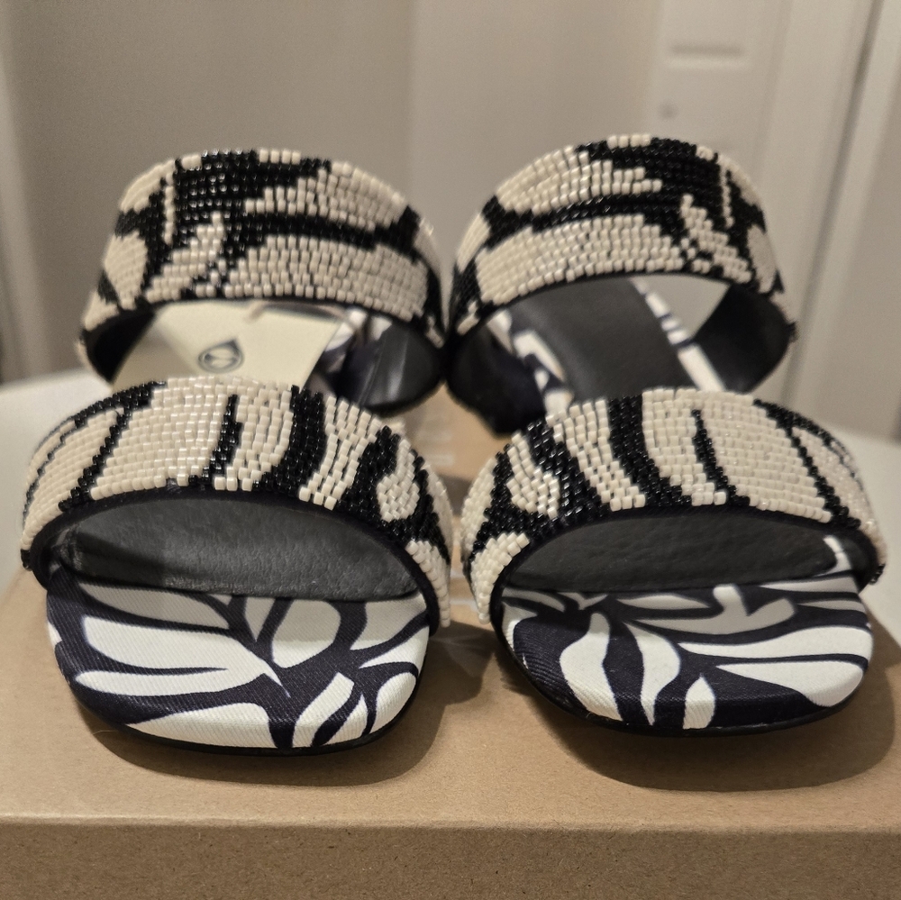 Sanctuary Black and White Beaded Sandals - Picture 4 of 8